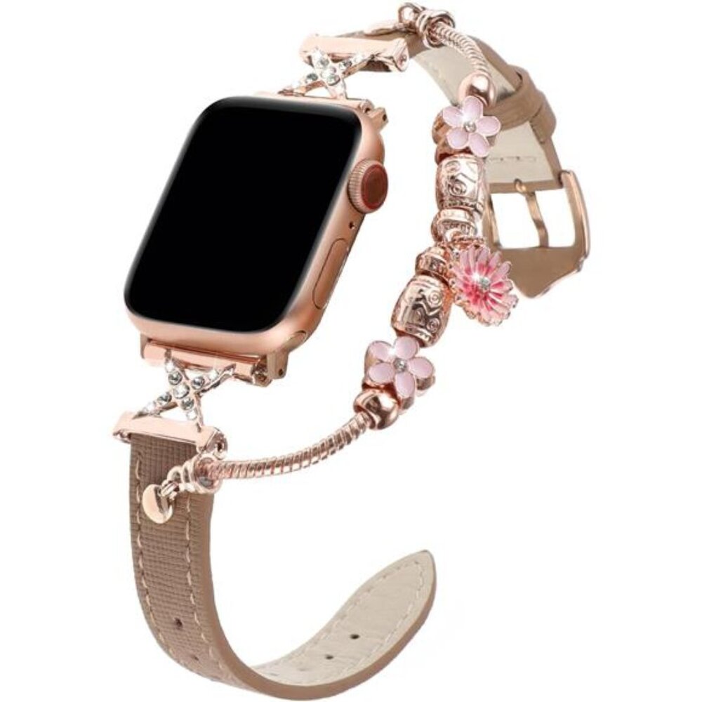 NEW Brown Leather Charm Apple Watch Band